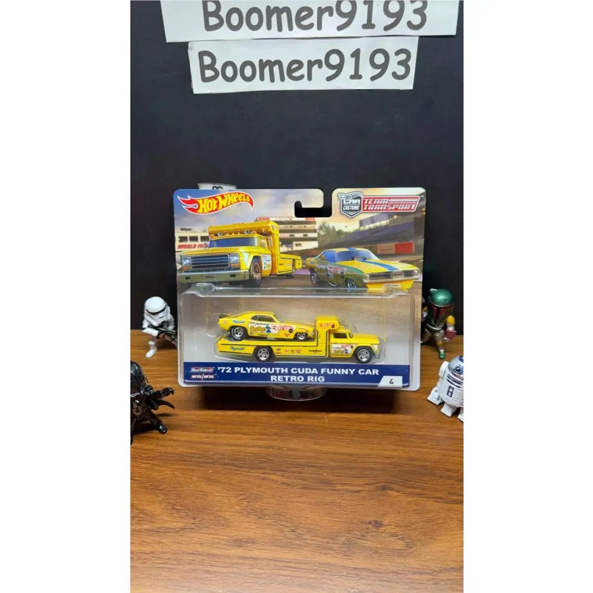 Hot Wheels Premium Team Transport `72 Plymouth Cuda Funny Car Retro Rig 4