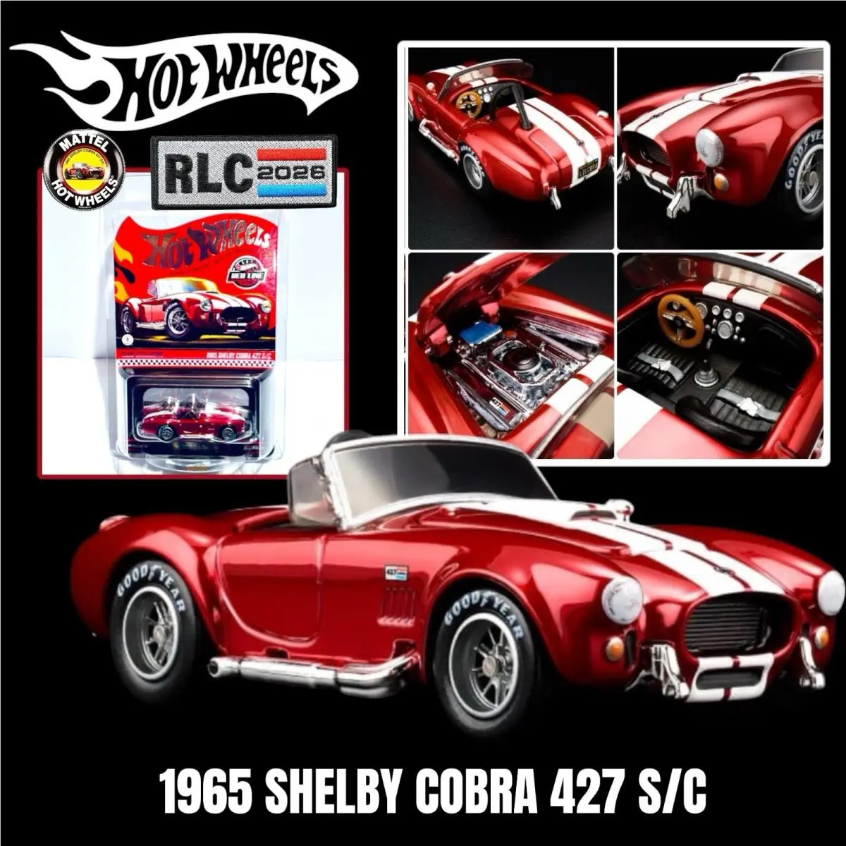 Hot Wheels Rlc Red Line Club 1965 Shelby Cobra 427 S/c Club Patch Pin Included