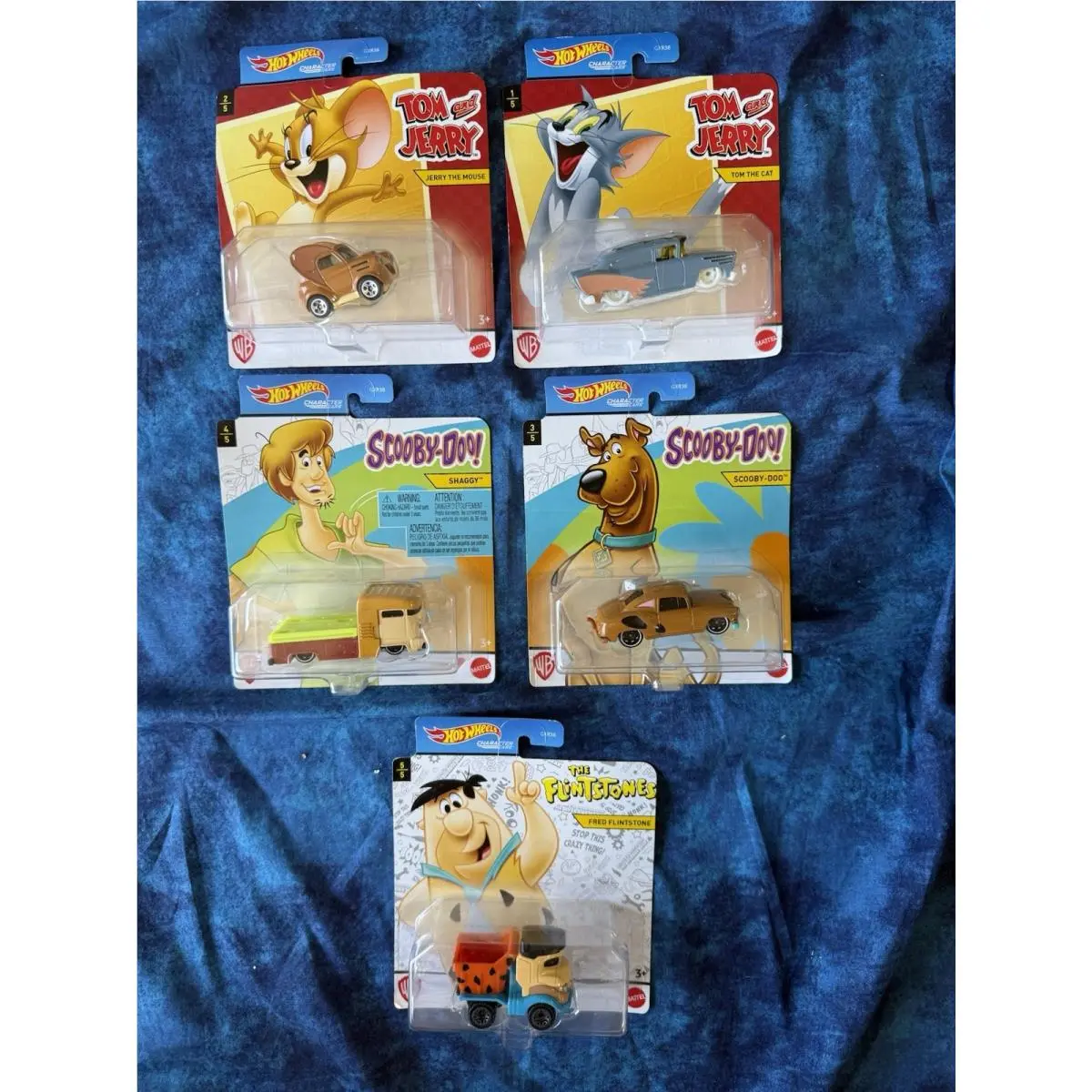 Hot Wheels Character Cars Complete Set Scooby-doo Tom Jerry Flintstones