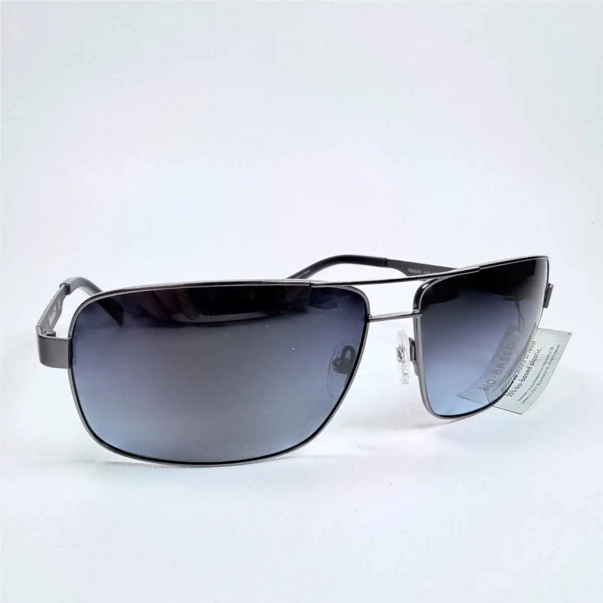 08D Polarized Sunglasses Gunmetal w/ Blue Lens Men`s 65mm by Timberland
