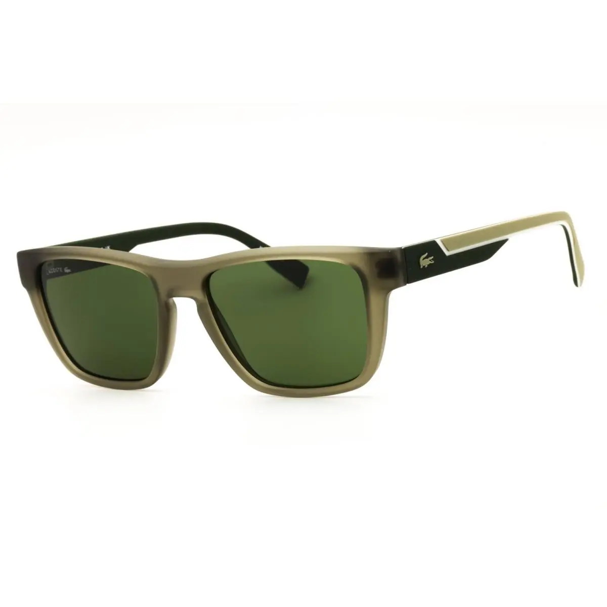 L6058S 301 Matte Khaki Injected Propionate Men`s Full Rim Rectangular by Lacoste