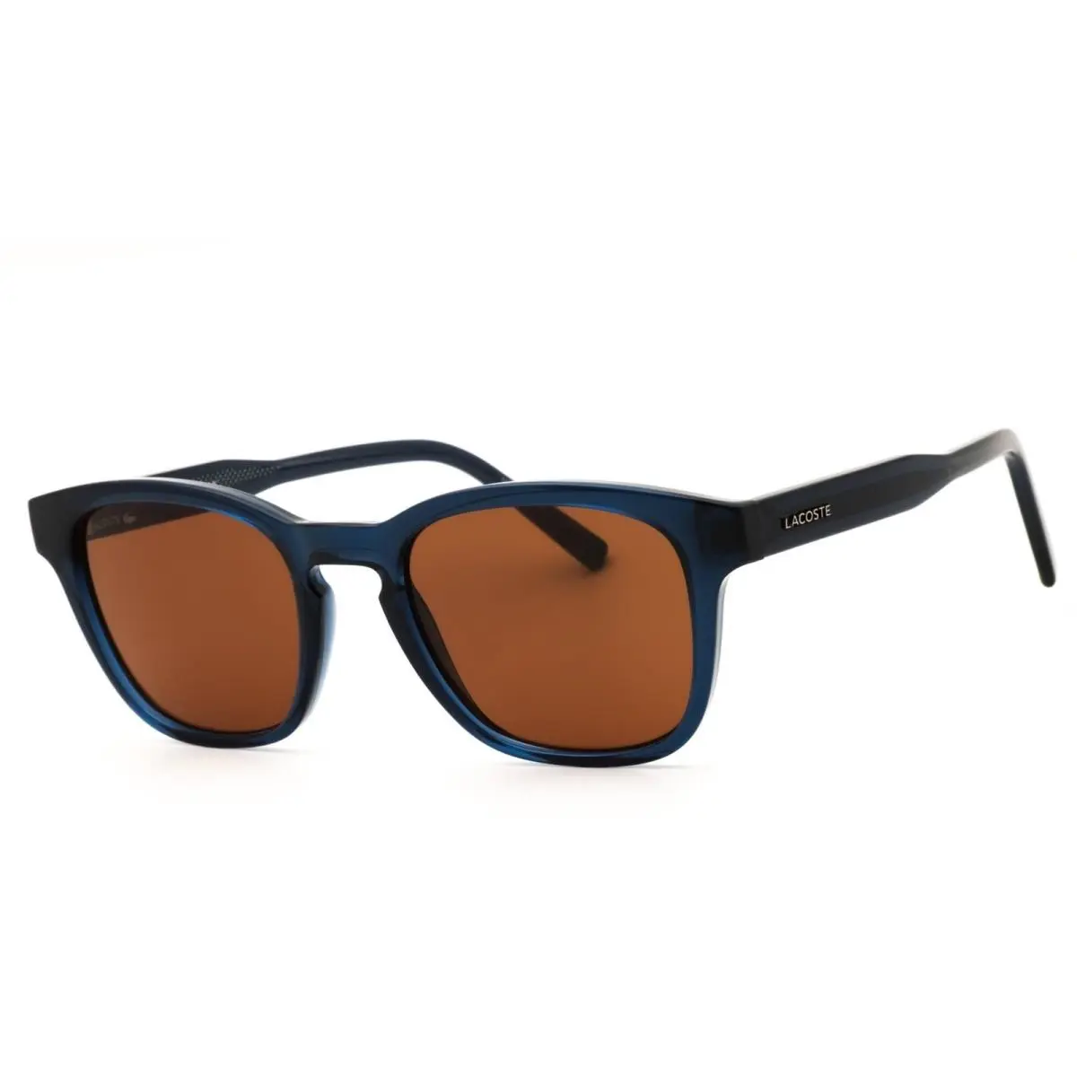 L6026S 410 Transparent Blue Men`s Injected Propionate Rectangular by Lacoste