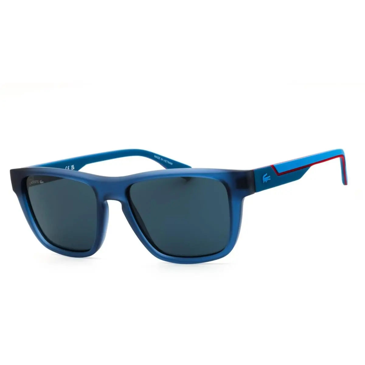 L6058SN 424 Matte Blue Men`s Injected Propionate Full Rim Rectangular by Lacoste