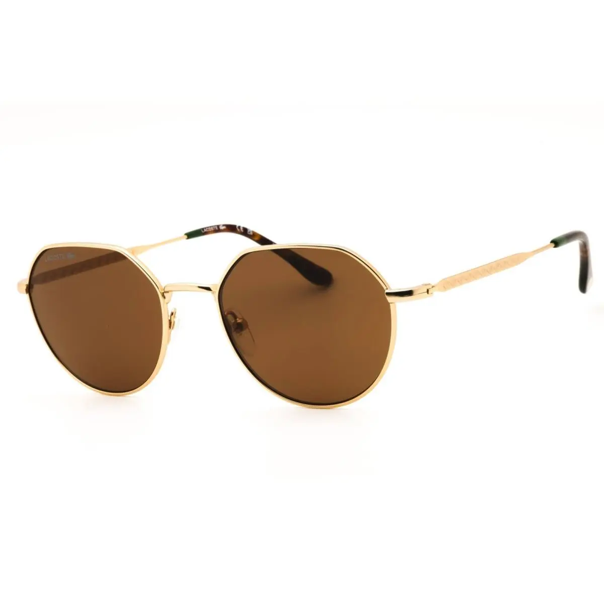 L268S 710 Gold Unisex Metal Full Rim Round Sunglasses by Lacoste
