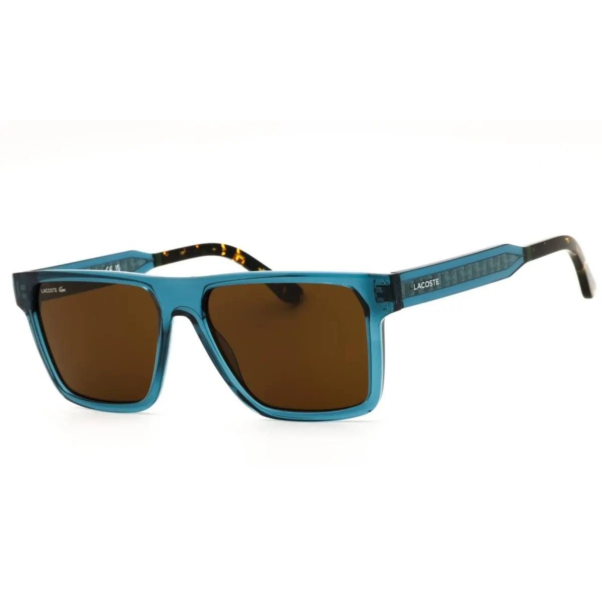 L6059S 410 Transparent Blue Men`s Injected Propionate Rectangular by Lacoste