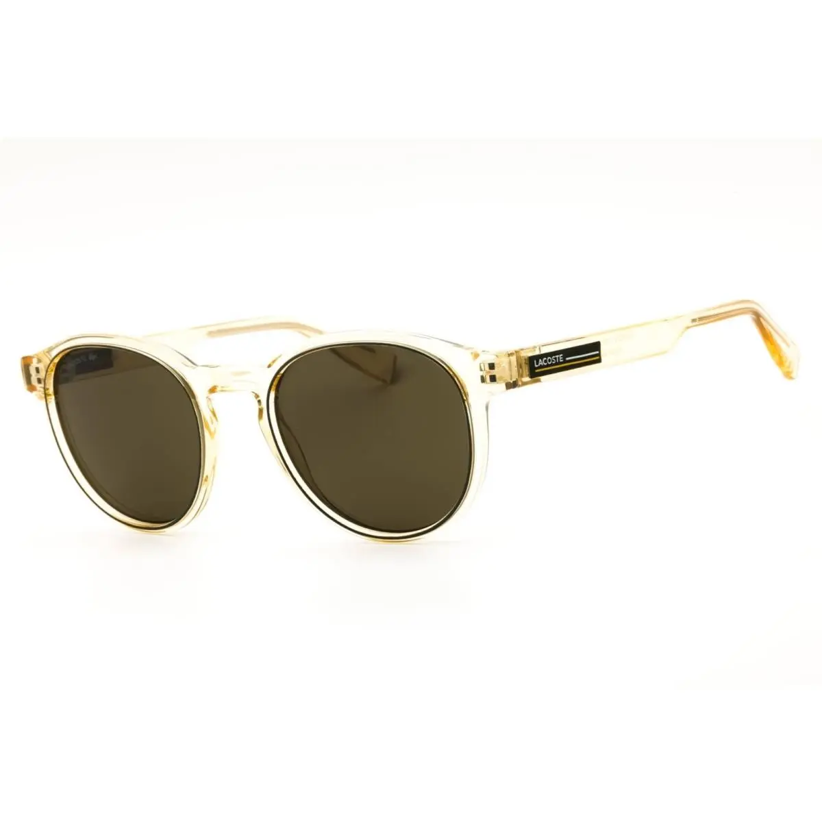 L6055SN 750 Transparent Yellow Men`s Injected Propionate Full Rim Round by Lacoste