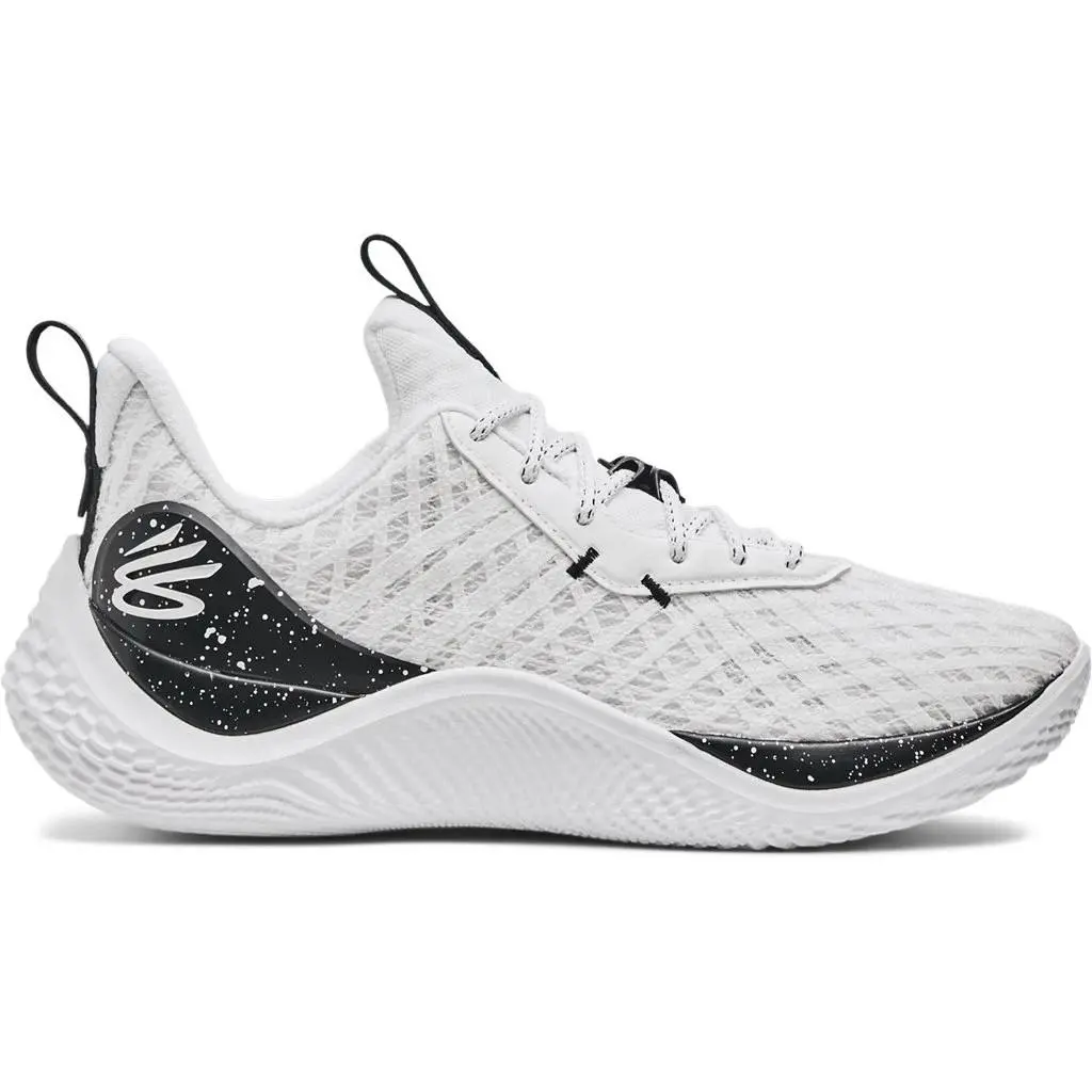 Under Armour Unisex Curry Flow 10 Team Basketball Shoes - UA Flow Cushioning - White-White
