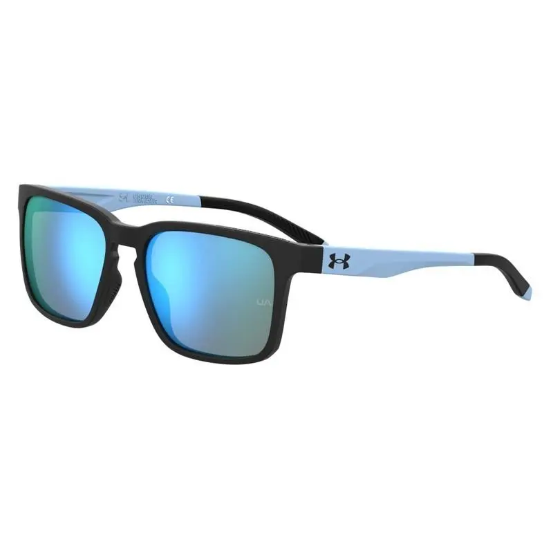 Unisex Assist 2 Sunglasses Shiny Black Frame w/ Emerald Mirror Lenses by Under Armour