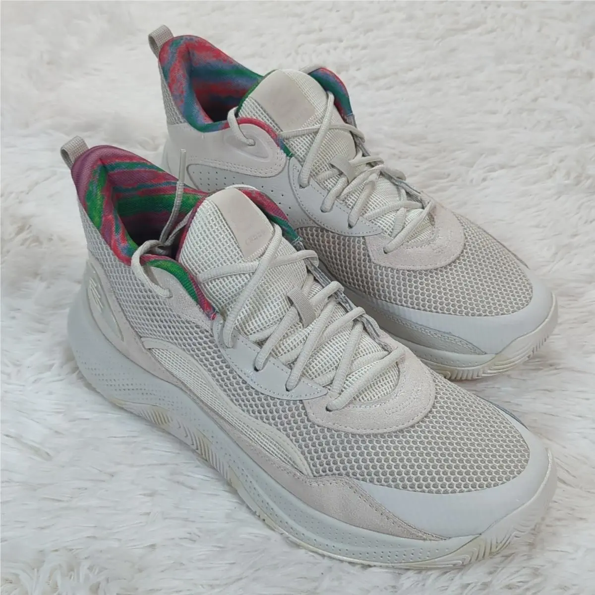 Men`s Under Armour Curry 3Z 24 Suede Basketball Sneakers White/white Size 13