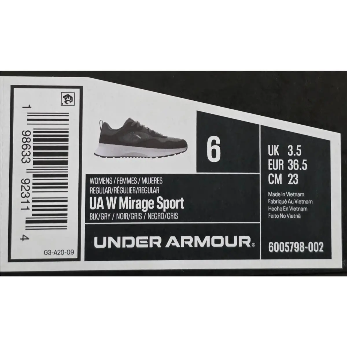 Under Armour shoes - Under Armour Mirage Sport - Mirage Sport - 6005798-002 - Black (UPC: 198633923114) 8