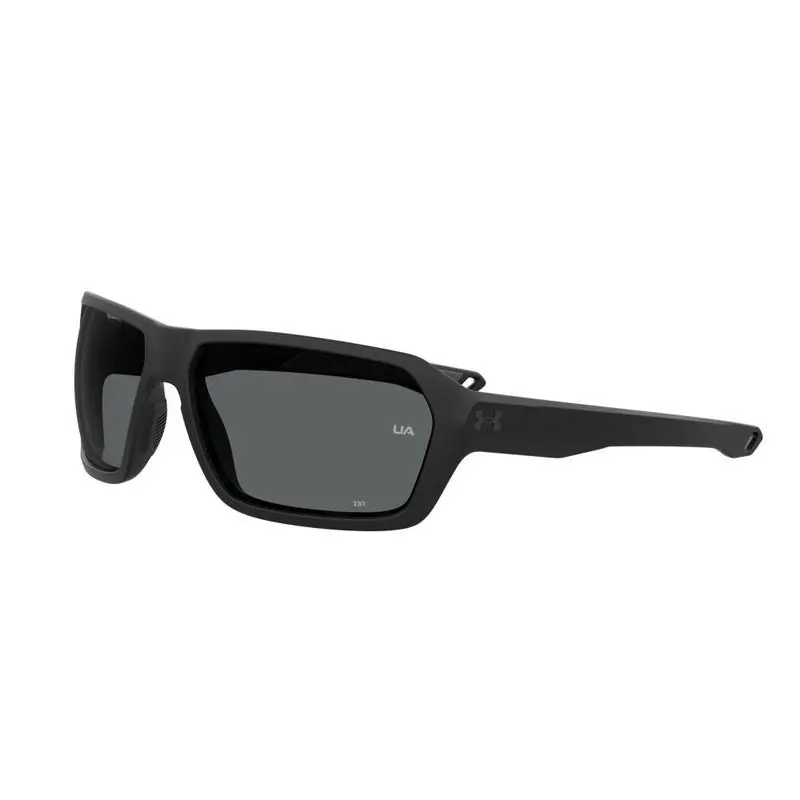 UA Recon Square Sunglasses Matte Black Frame w/ Gray Lenses 1374555 by Under Armour