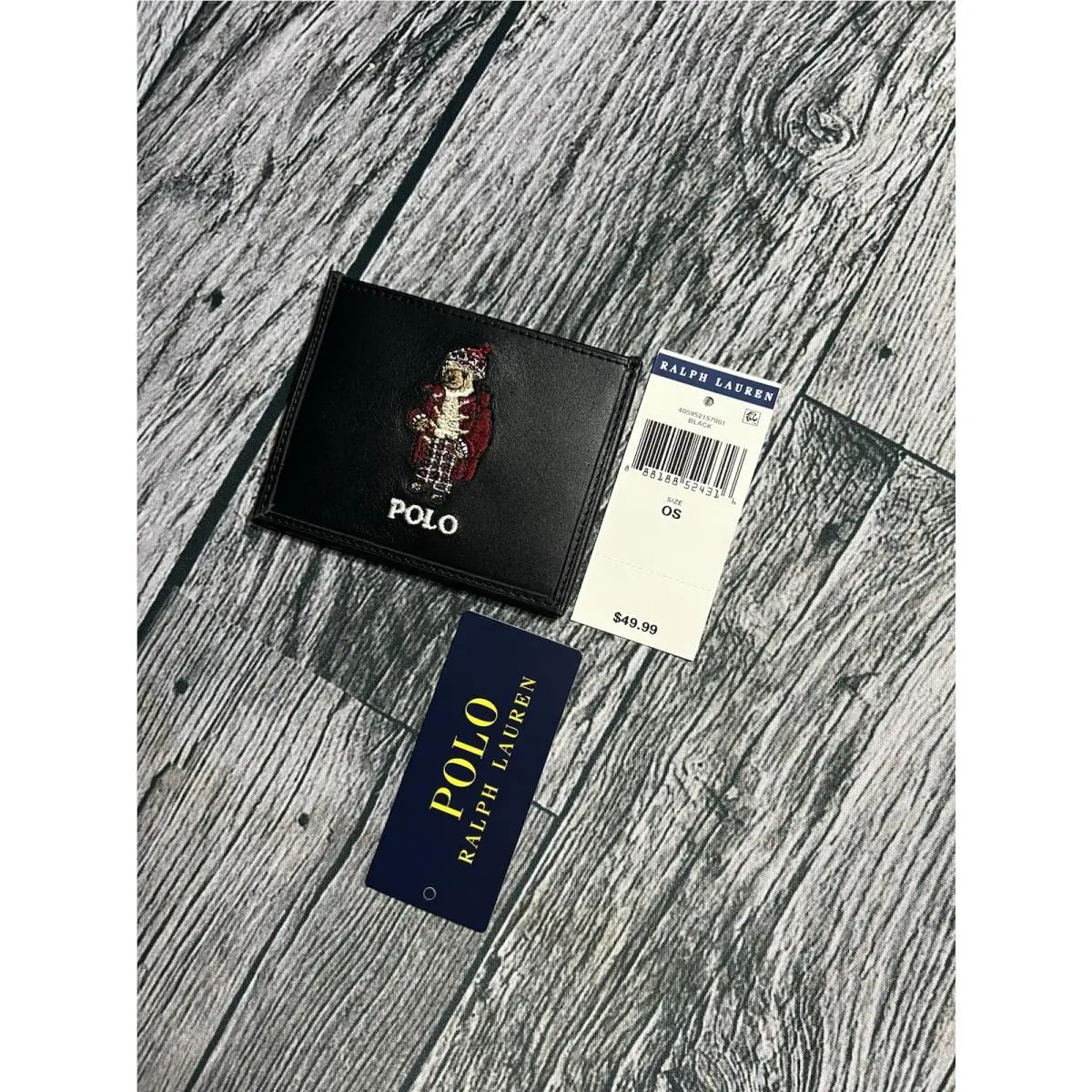 Polo Ralph Lauren Men`s Polo Bear Leather Card Case One Size