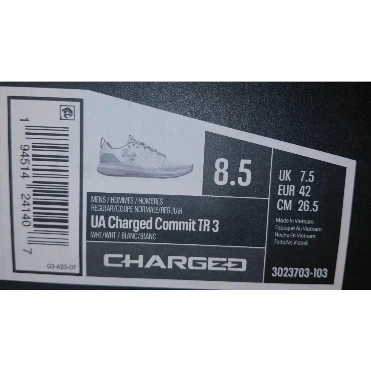 Under Armour shoes - Under Armour Charged Commit TR 3 - 3023703-103 - White 6
