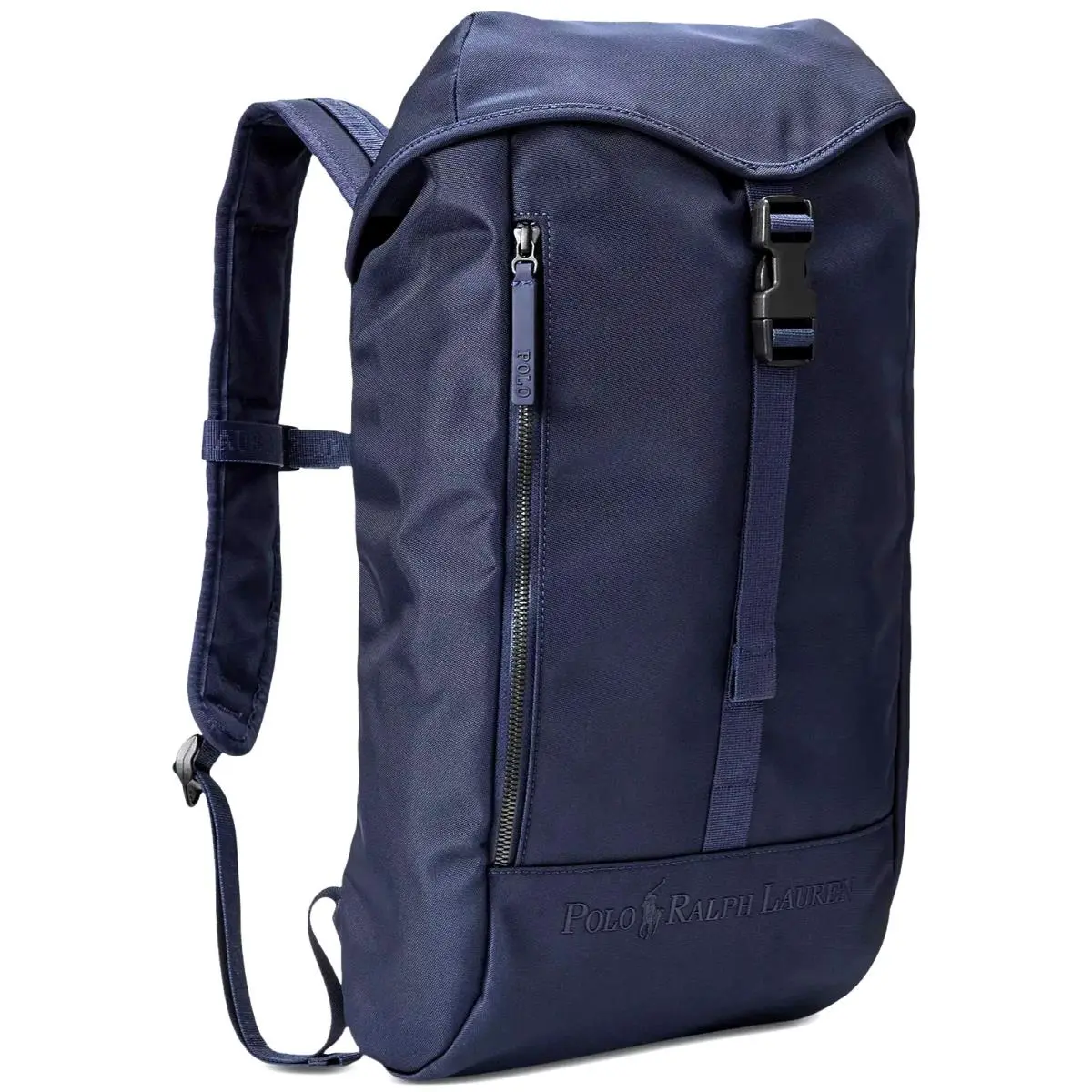 Polo Ralph Lauren Designer Tonal Logo Backpack Navy Blue Travel Pack Large