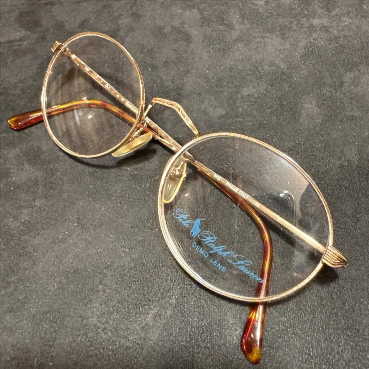 Polo Ralph Lauren Vintage Nos Shiny Gold Oval Classic 35 Eyeglasses Frame 51