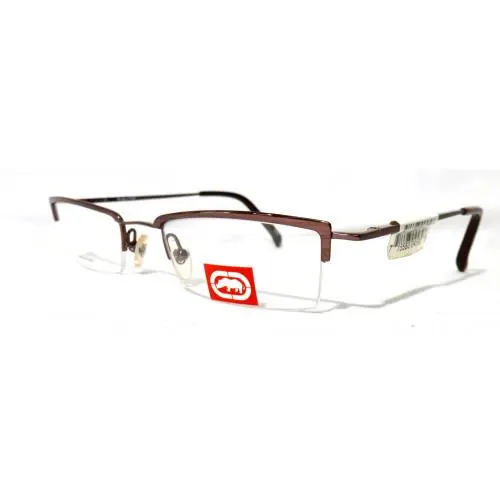 Marc Ecko Eyewear 5076 Eyeglass Frame 50-20-140 Dark Brown Half Rim Metal