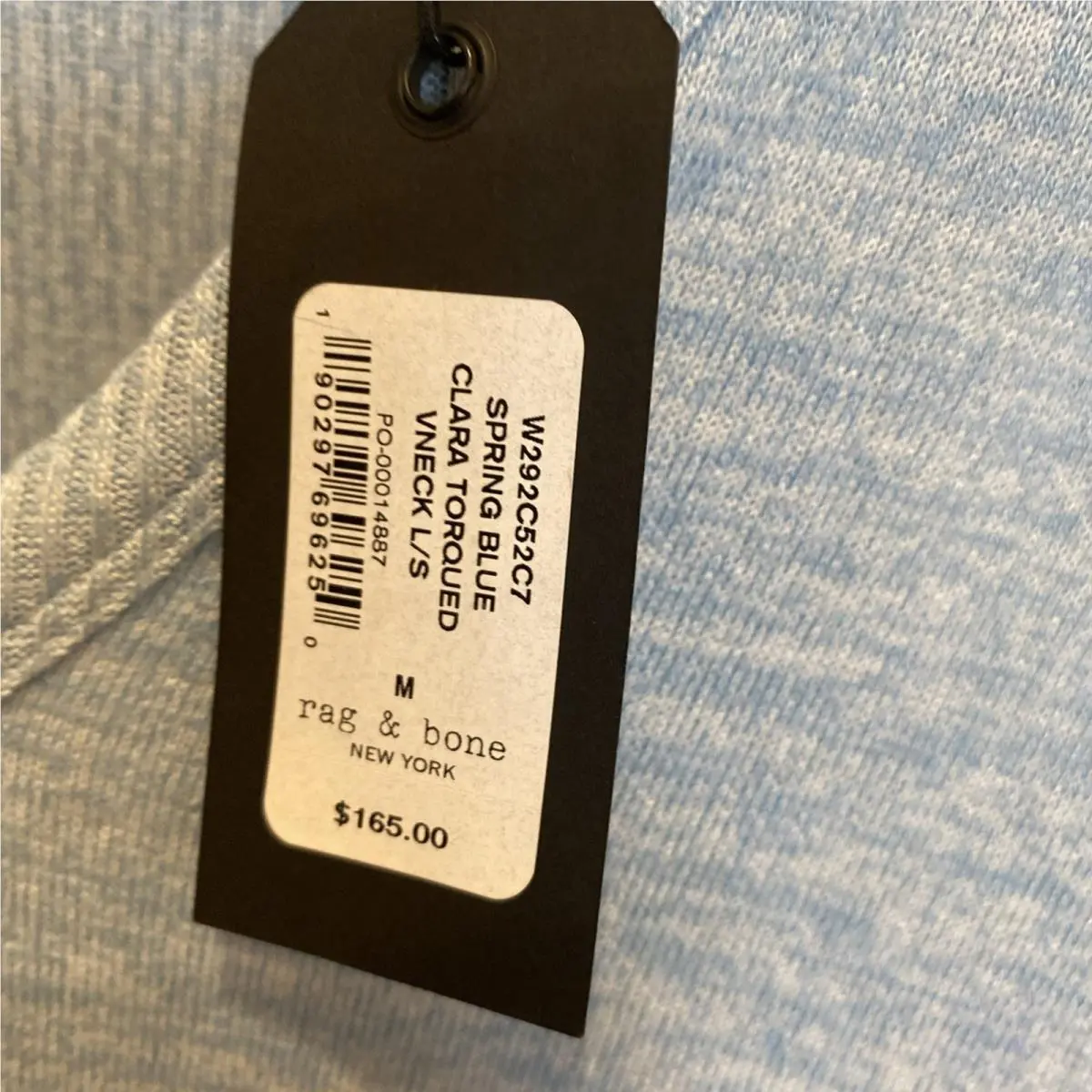 Rag and Bone Spring Blue Clara Long Sleeve Sweater Size Medium by Rag & Bone