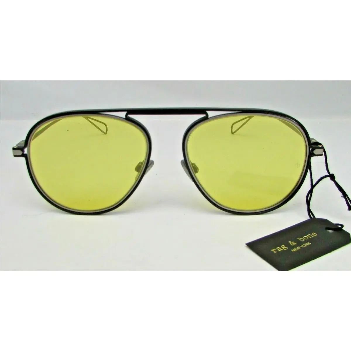 Sunglasses Rag Bone Safilo RNB9003/S Blk Frame Clear Mir Ylw Lens w/ Case by Rag & Bone