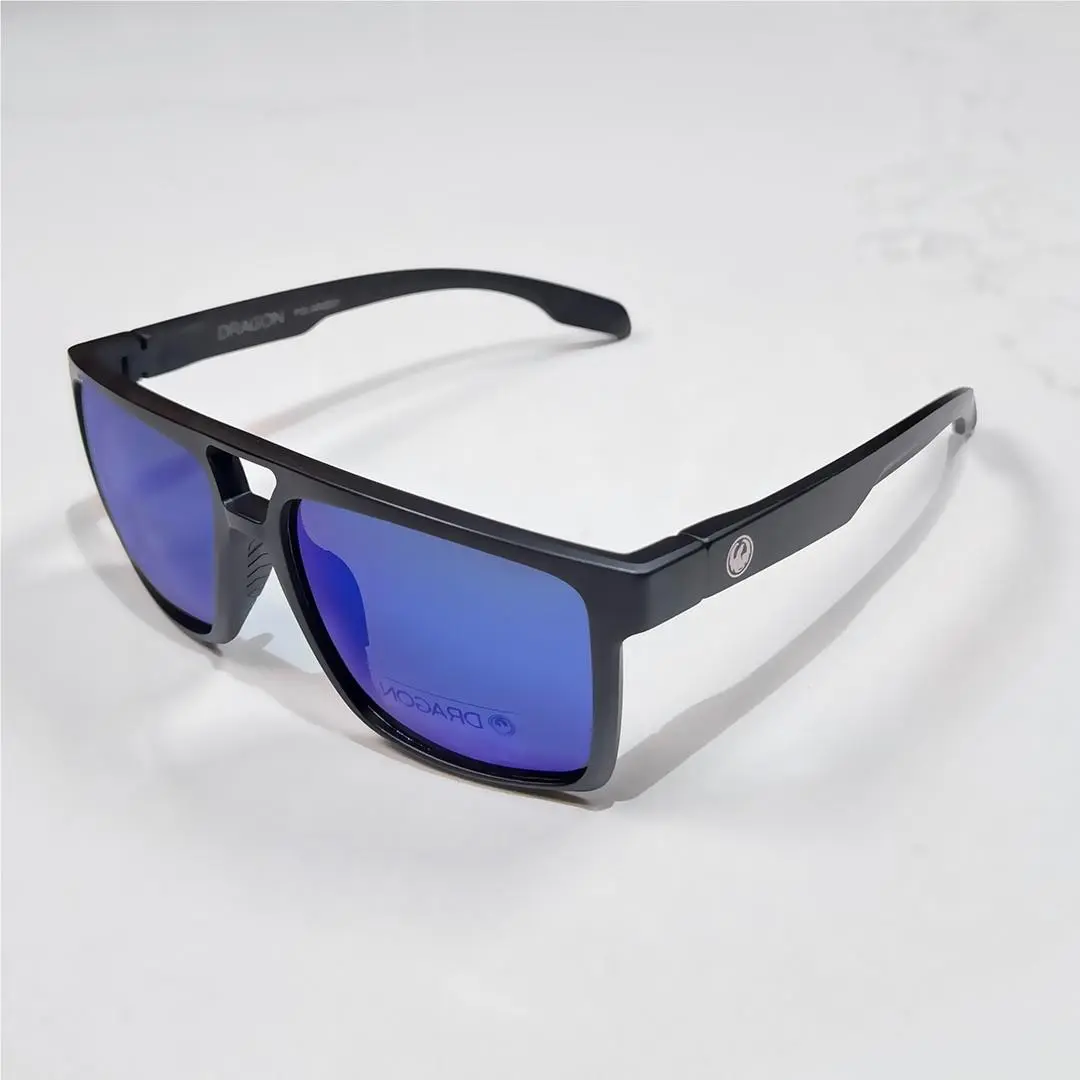 Dragon DRS1000-008 Polarized Sunglasses - Matte Black / Blue - 49905-SUN4