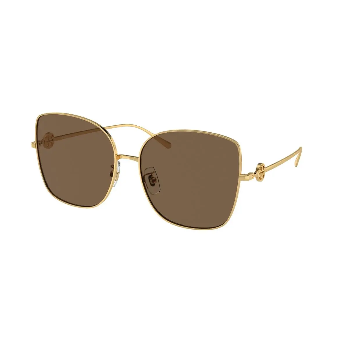 TY 6106 D Shiny Gold Dark Brown 334373 Size 60 Sunglasses by Tory Burch