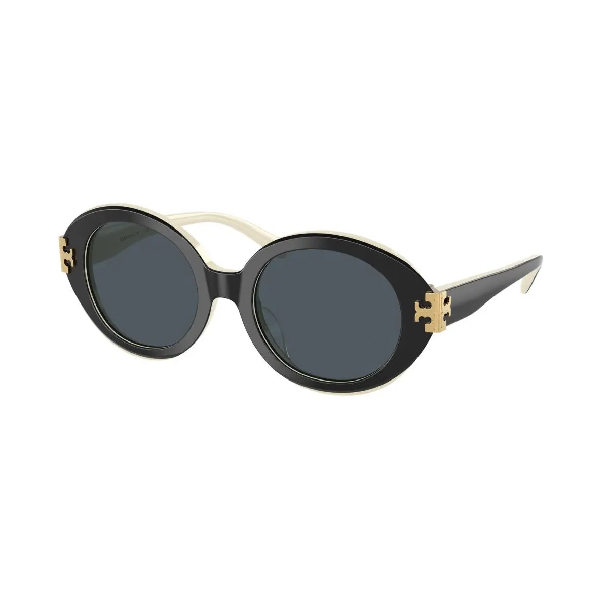 TY 7210 U Black/ivory / Grey 198887 Size 52 Sunglasses by Tory Burch
