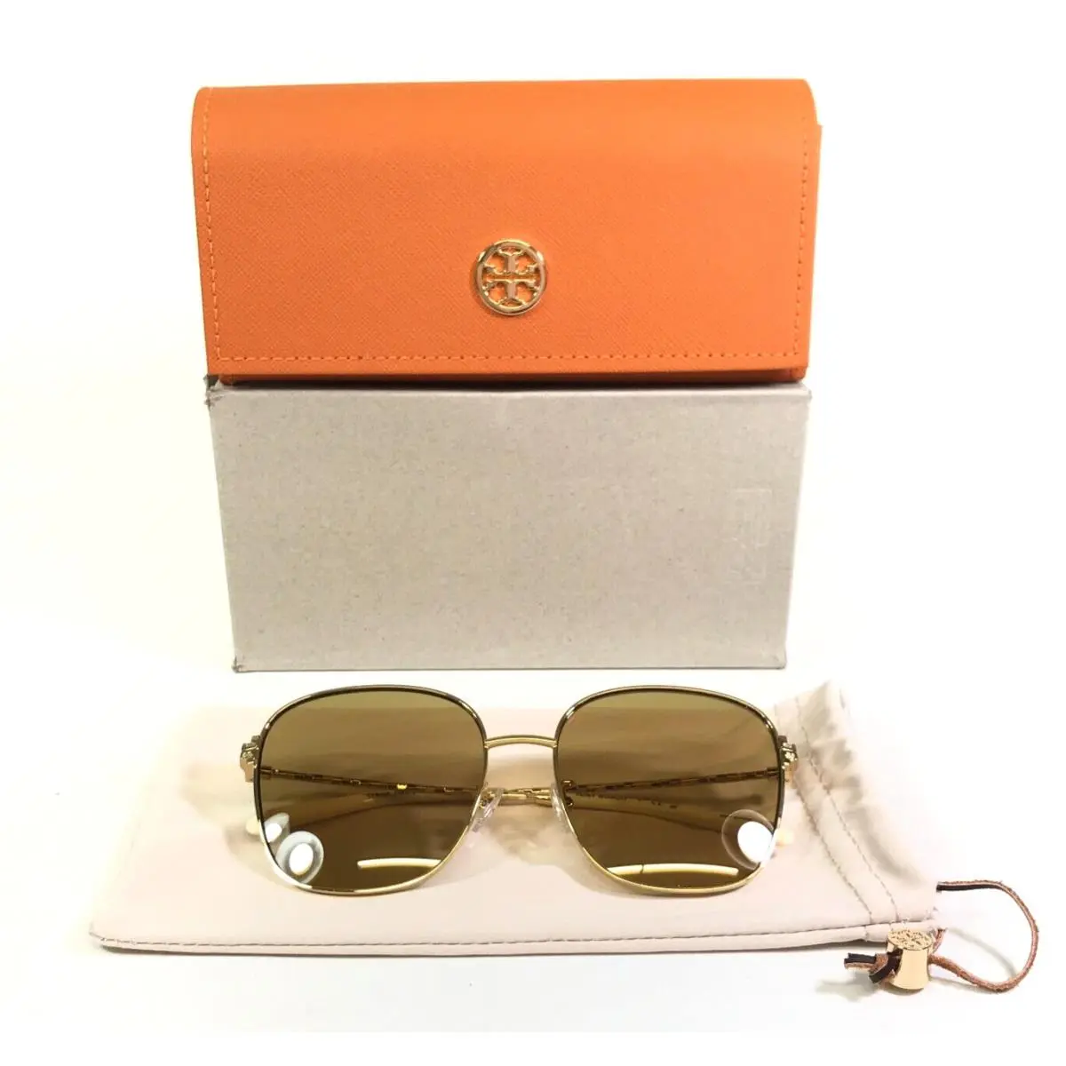 Tory Burch Sunglasses TY6108 334373 Polished Gold Frames with Ochre Gold Lenses