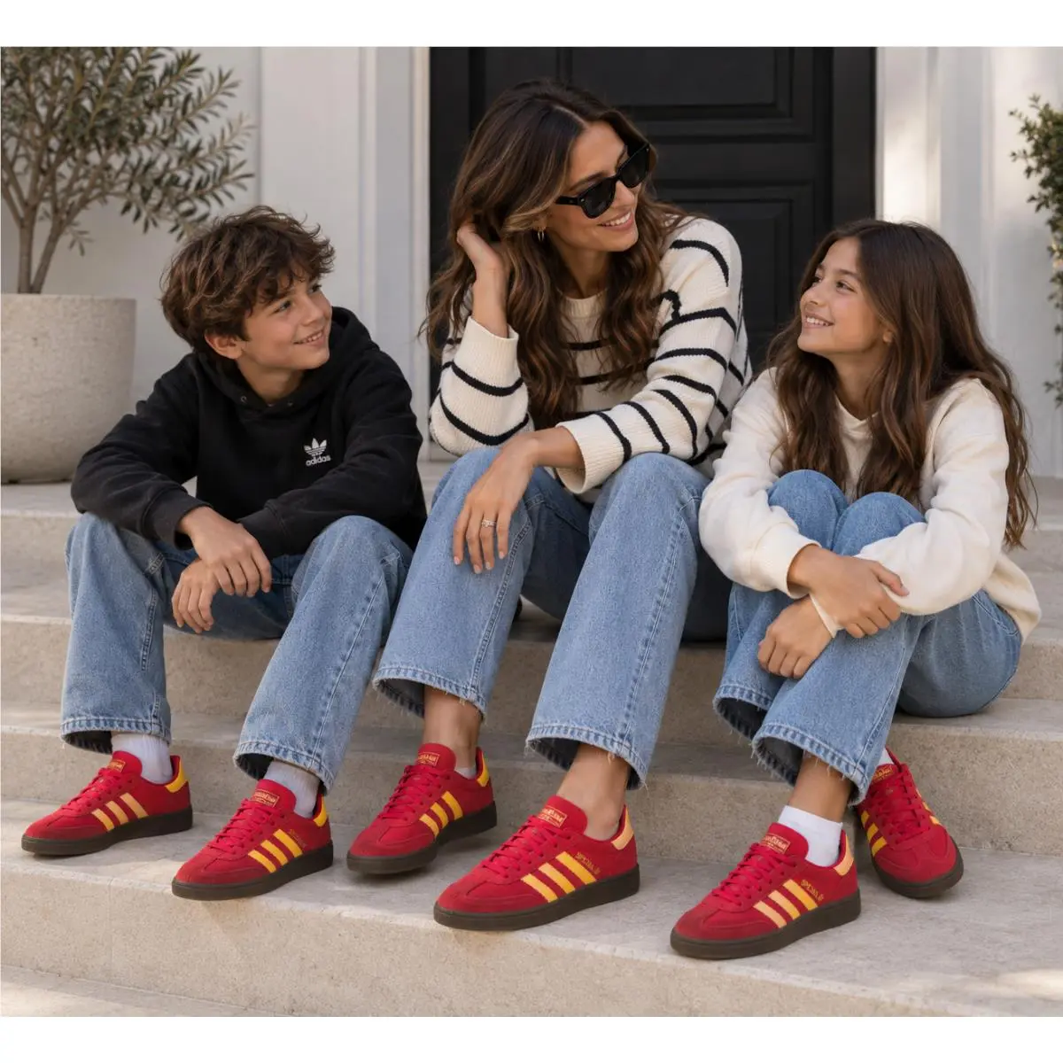 Adidas Handball Spezial Shoes Kids Sneakers 1970s Style Red Tangerine Youth 6.5