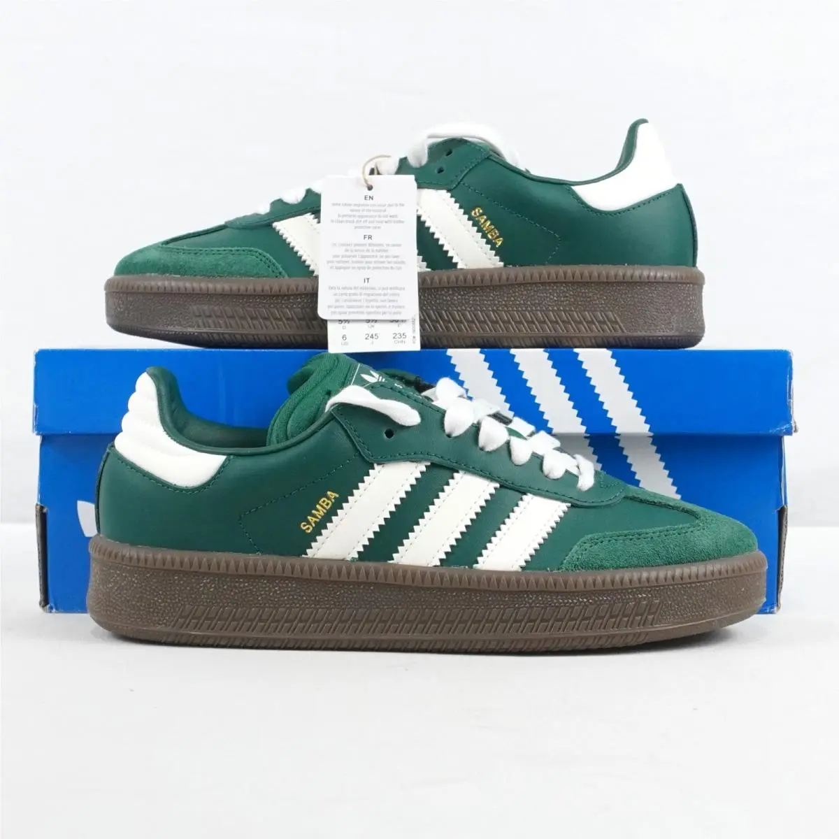 Adidas Samba Xlg J Sneakers Collegiate Green/white - Kids Unisex Size 6 JR6815