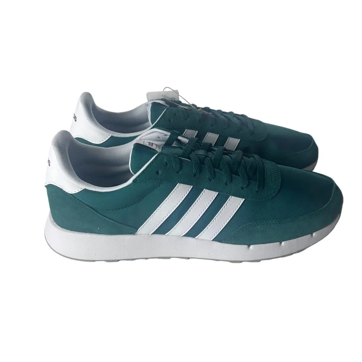 Adidas Run 60s 2.0 Mens Dark Green White Retro Sneakers H00354 Size 12.5