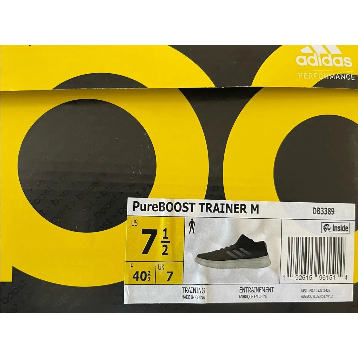 Adidas shoes - PURE-BOOST TRAINER SHOES - TRAINER SHOES - DB3389 - Black, Manufacturer: Core Black / Grey Four / Carbon (UPC: 192615961569) 6