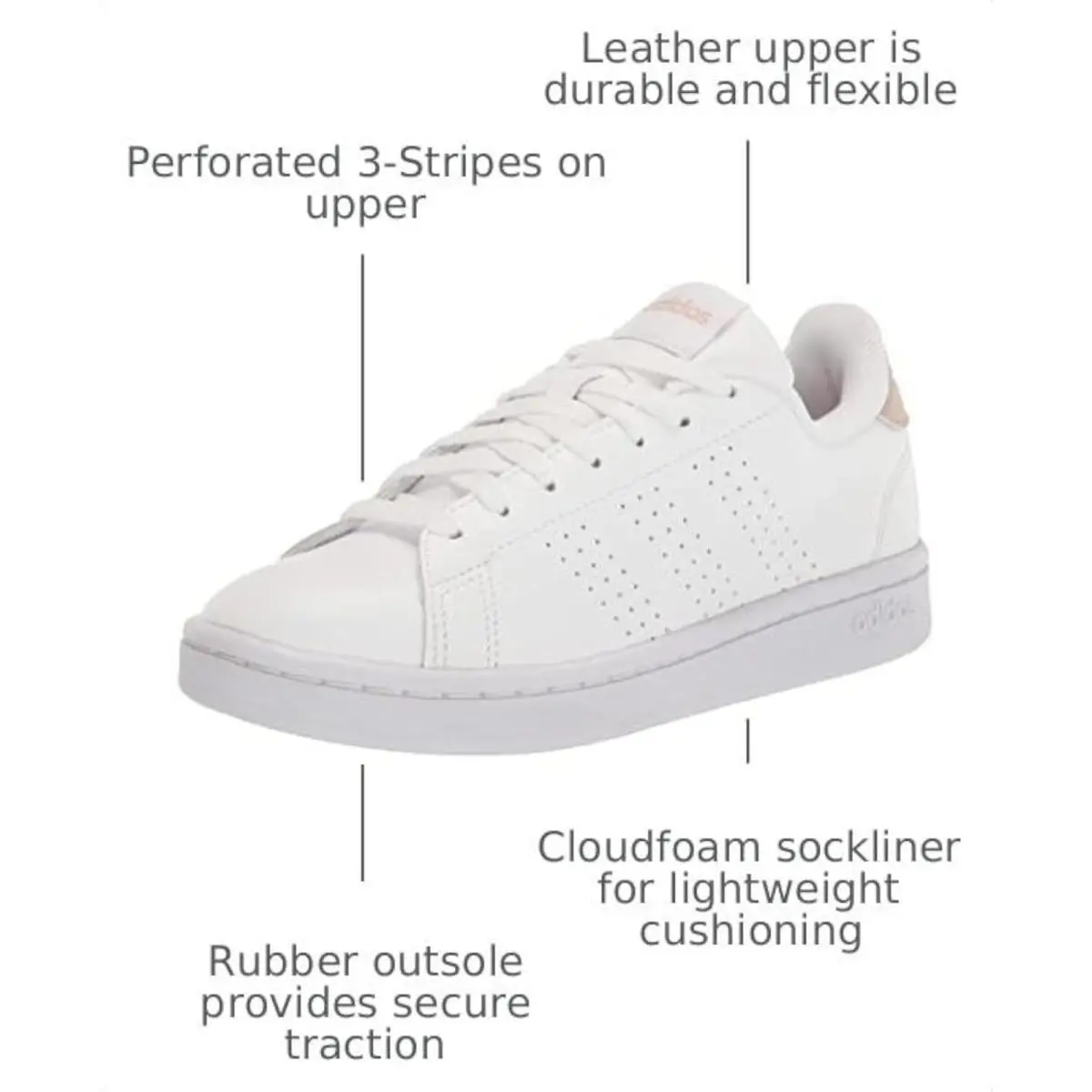 Adidas shoes - White/White/Wonder Taupe (UPC: 0195747981191) 3