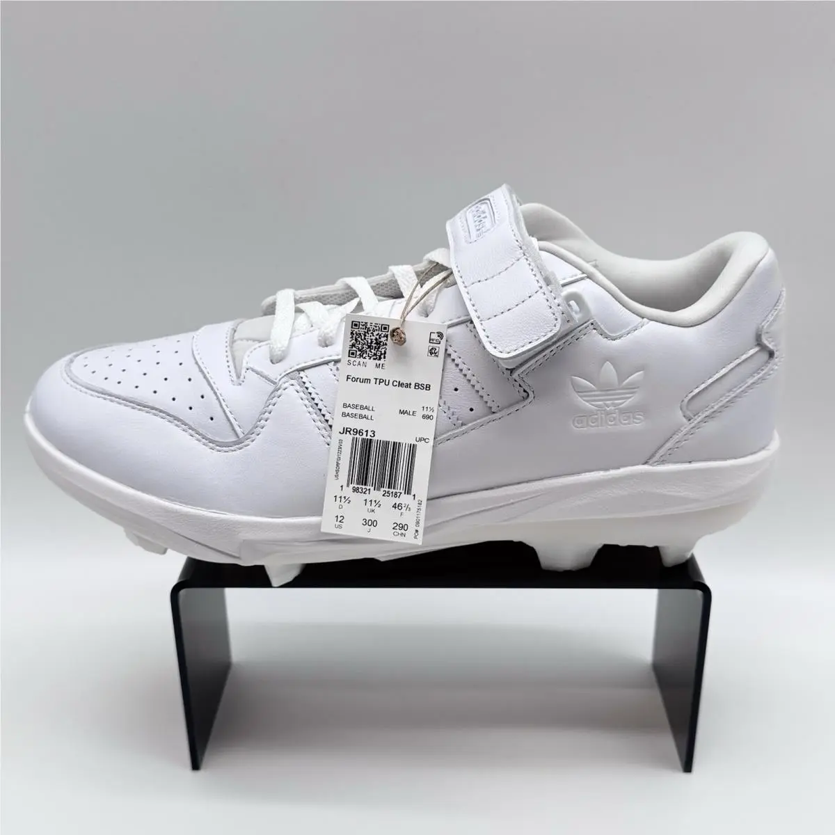 Size 12M- Adidas Forum Tpu Baseball Cleats Pure White JR9613