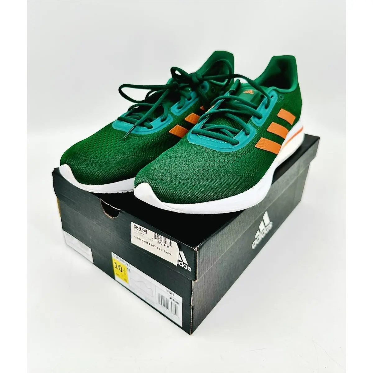 Adidas Supernova Running Shoes Green Orange White Size 10.5 ISP017580