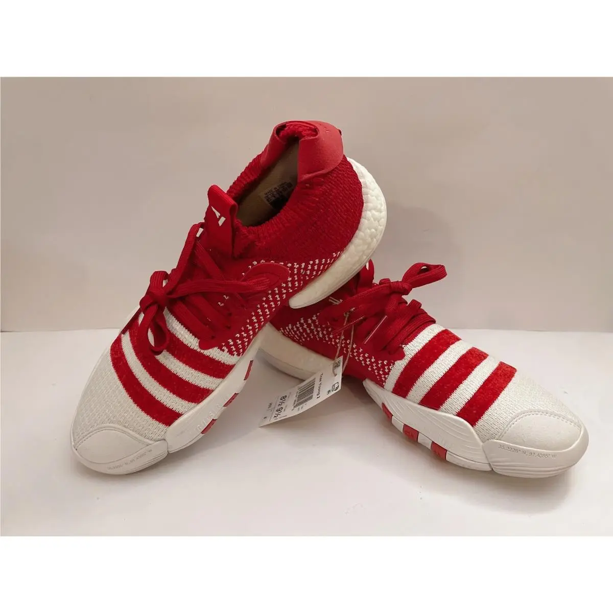 Adidas Trae Young 2.0 Basketball Shoes White Red Men`s Size 8.5