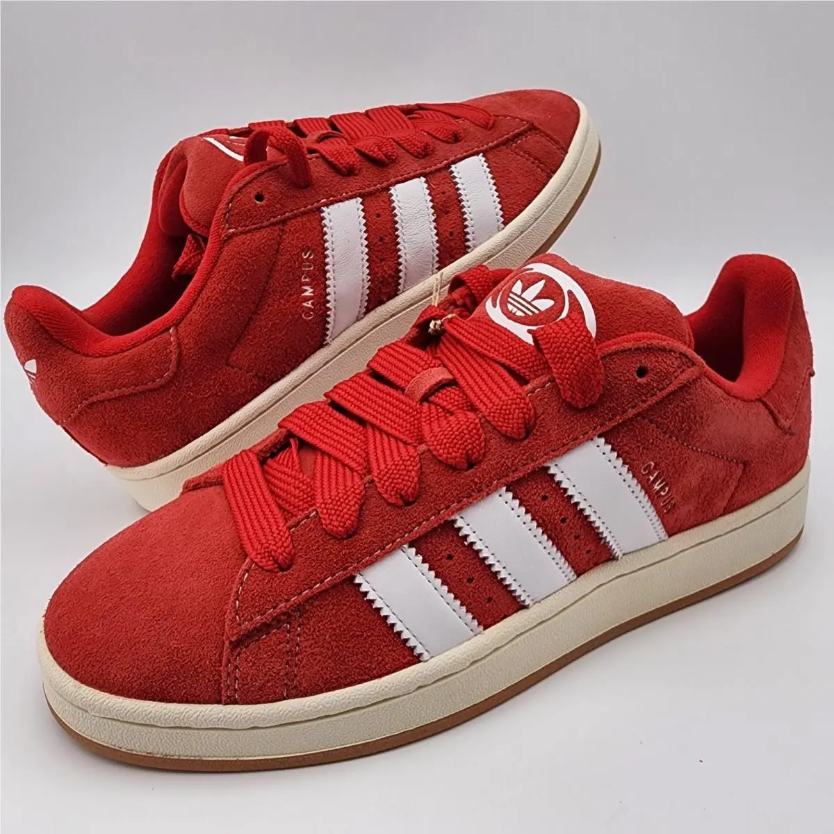 Adidas Campus 00s Shoes Mens 10 Red White Suede H03474 Low Top Sneakers