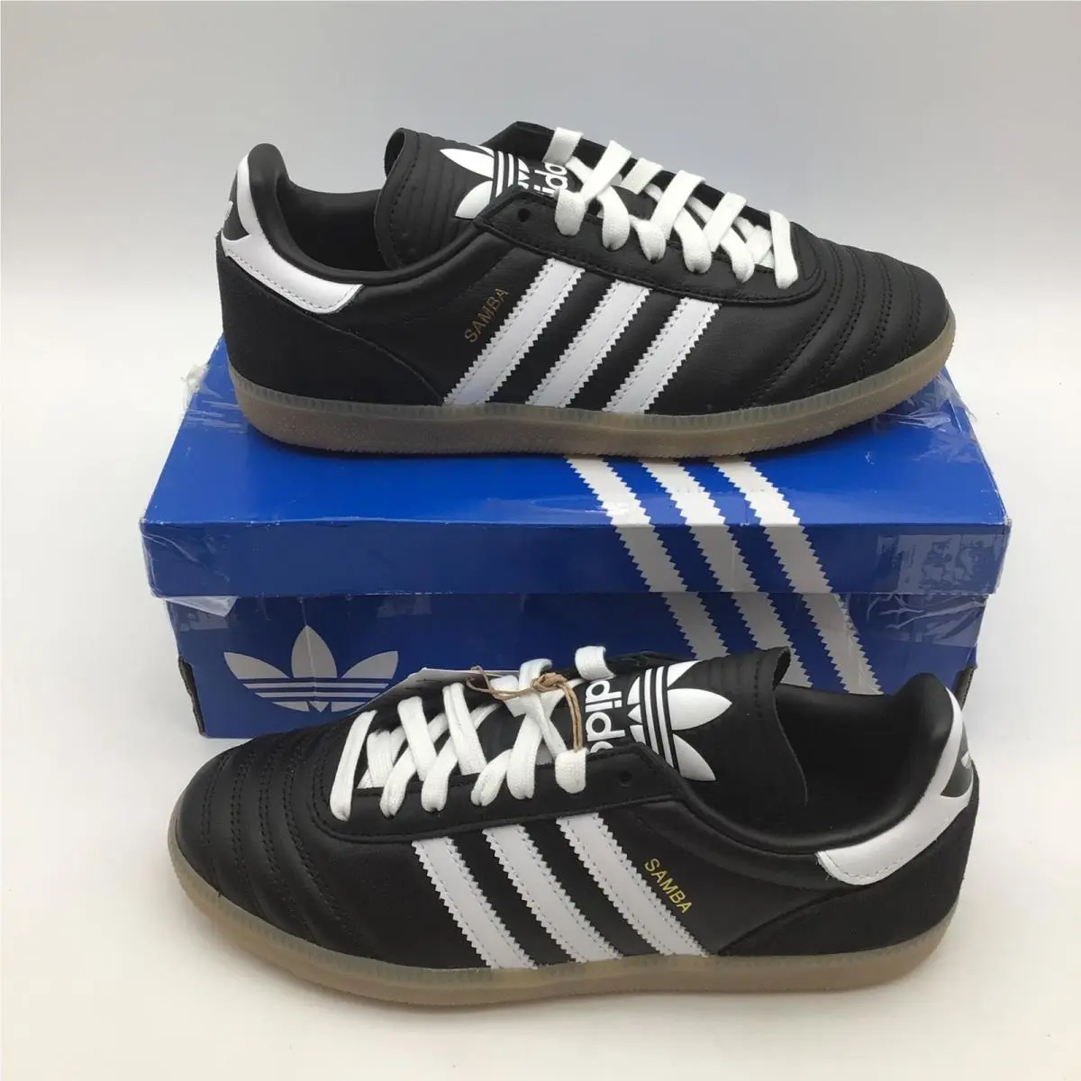 Adidas Samba JP J Kids Sneakers Black White Gum JQ1326 Size 5.5