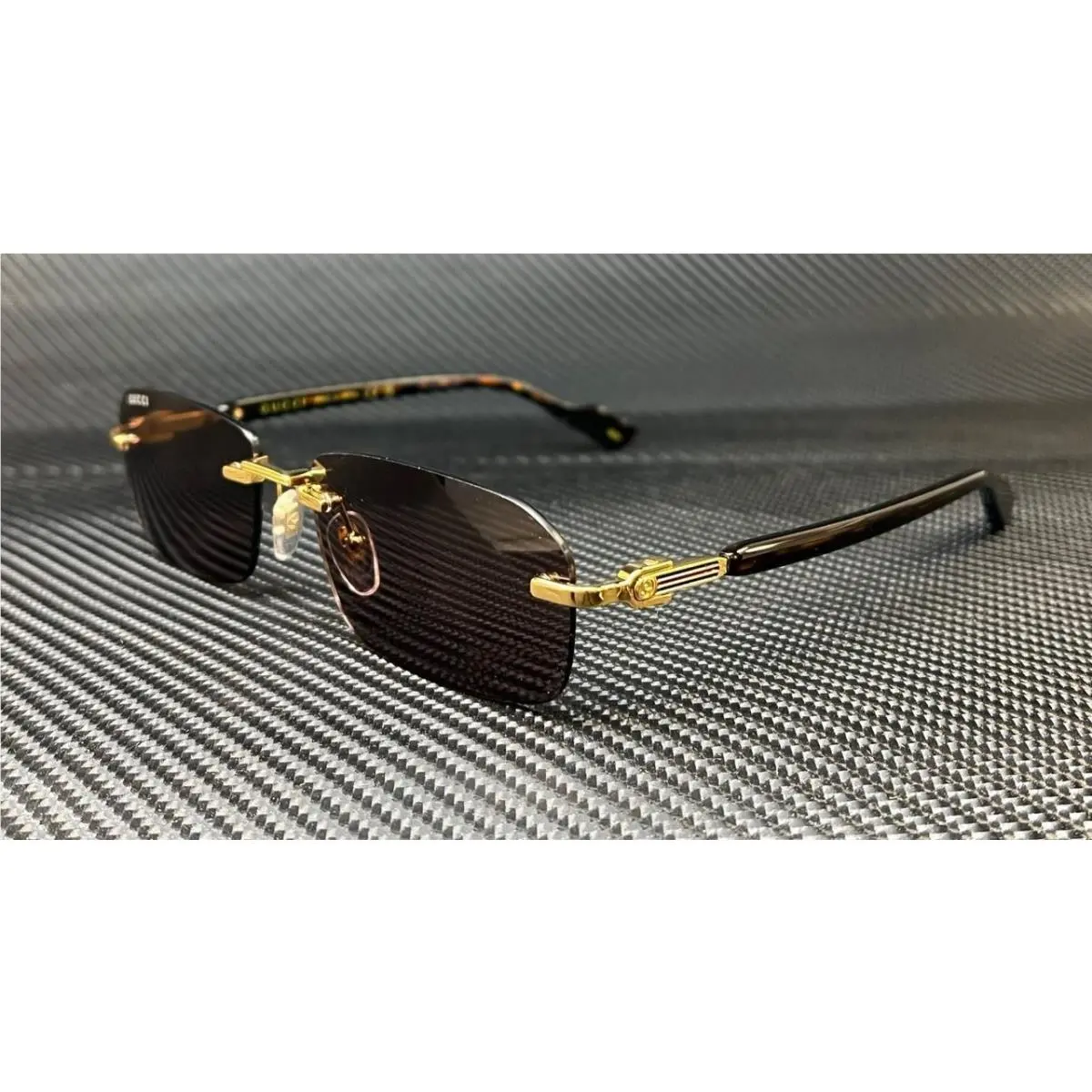 Gucci GG1221S 002 Gold Havana Brown Men`s 56 mm Sunglasses
