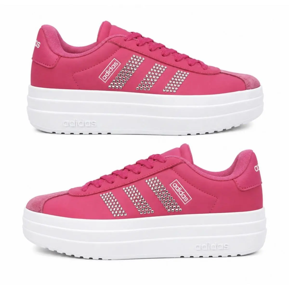 Adidas VL Court Bold JH9496 Size 5.5Y Pulse Magenta White Platform Sneakers