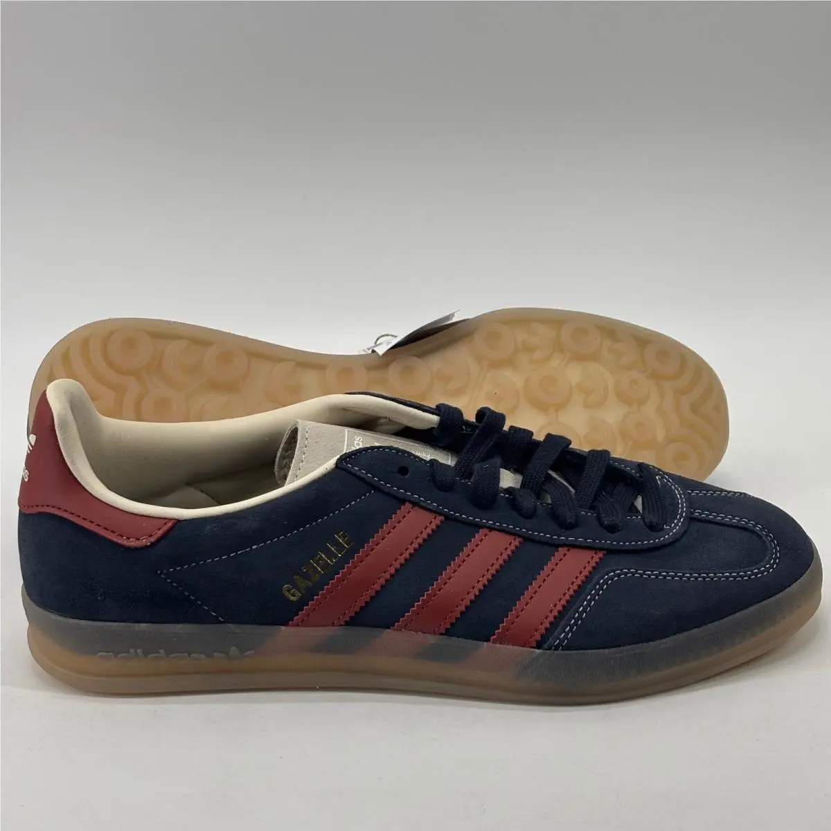 Adidas Gazelle Indoor Men`s Size 9 Navy Burgundy JH5404 Suede Gum Sole