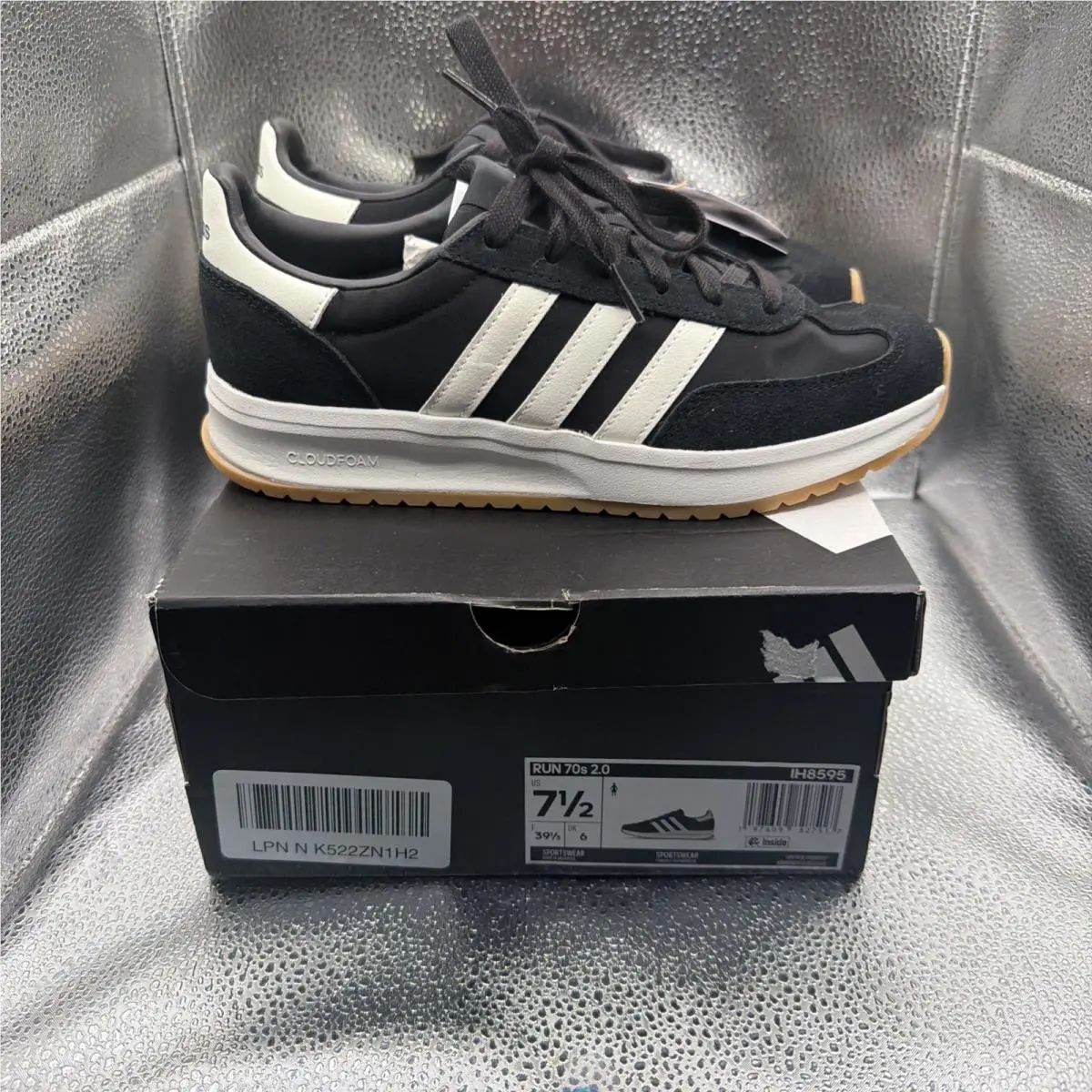 Adidas Run 70S 2.0 Womens Black Sneakers Casual Shoes IH8595 7.5