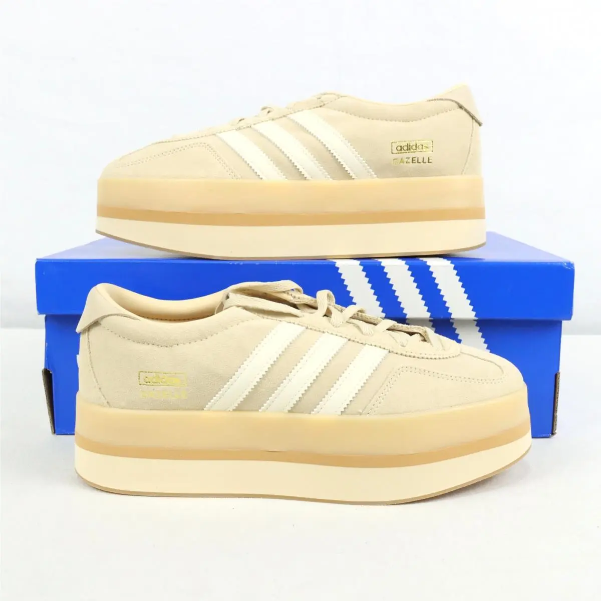 Adidas Gazelle Stack Platform Sneakers In Sand Strata Women`s Size 7.5 JQ7666