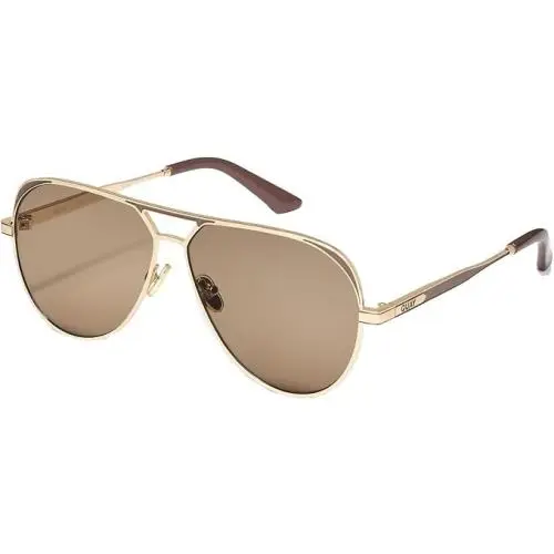 Quay Sunglasses Australia Women`s Oversized Open Tab Aviator Gold Tan NO-NS-2236 by QUAY