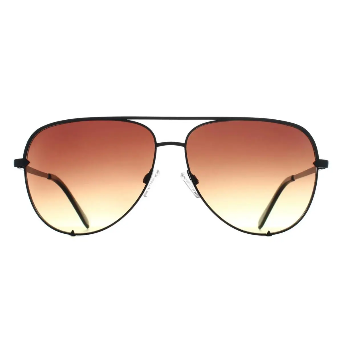 Quay Australia High Key Extra Large Sunglasses Aviator Black Brown Yellow by QUAY