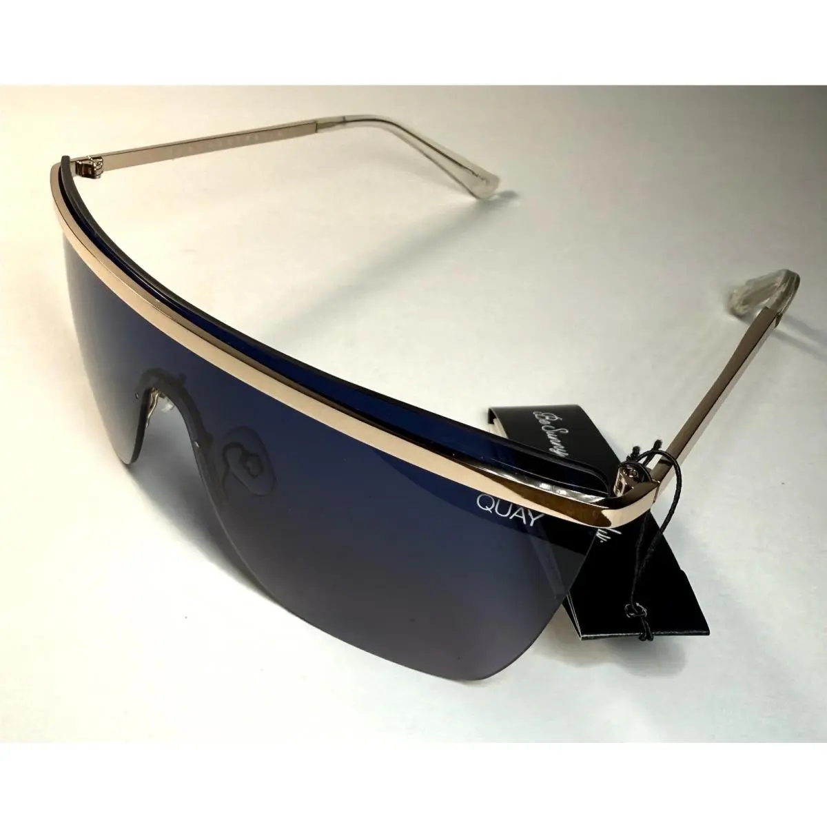 Quay Gold Get Right Shield Sunglasses + Case