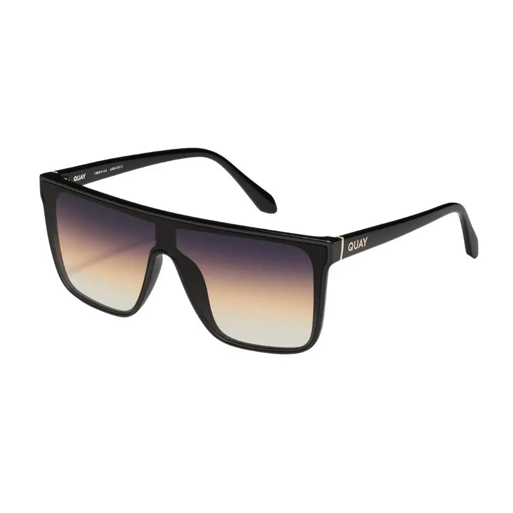 Quay Australia Nightfall Shield Sunglasses Medium Black Dusk Poppy by QUAY
