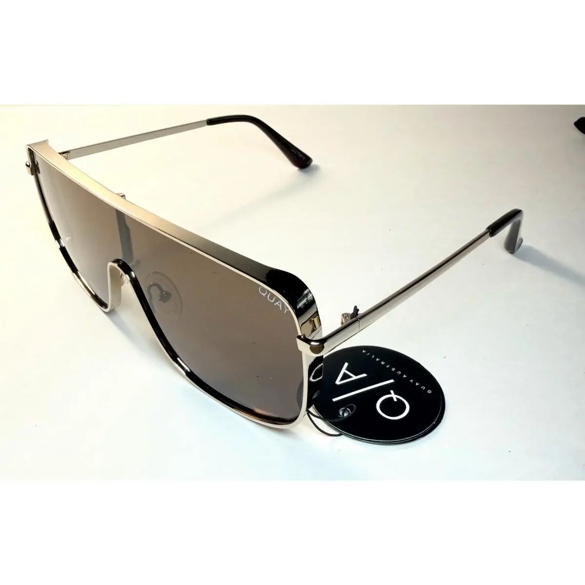 Quay Gold Unbothered Aviator Sunglasses + Case