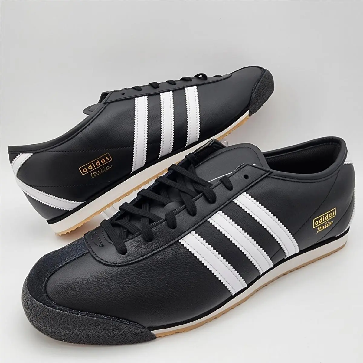 Adidas Italia 70s Sneakers Mens 11.5 Black White Gum Leather Low Top Retro