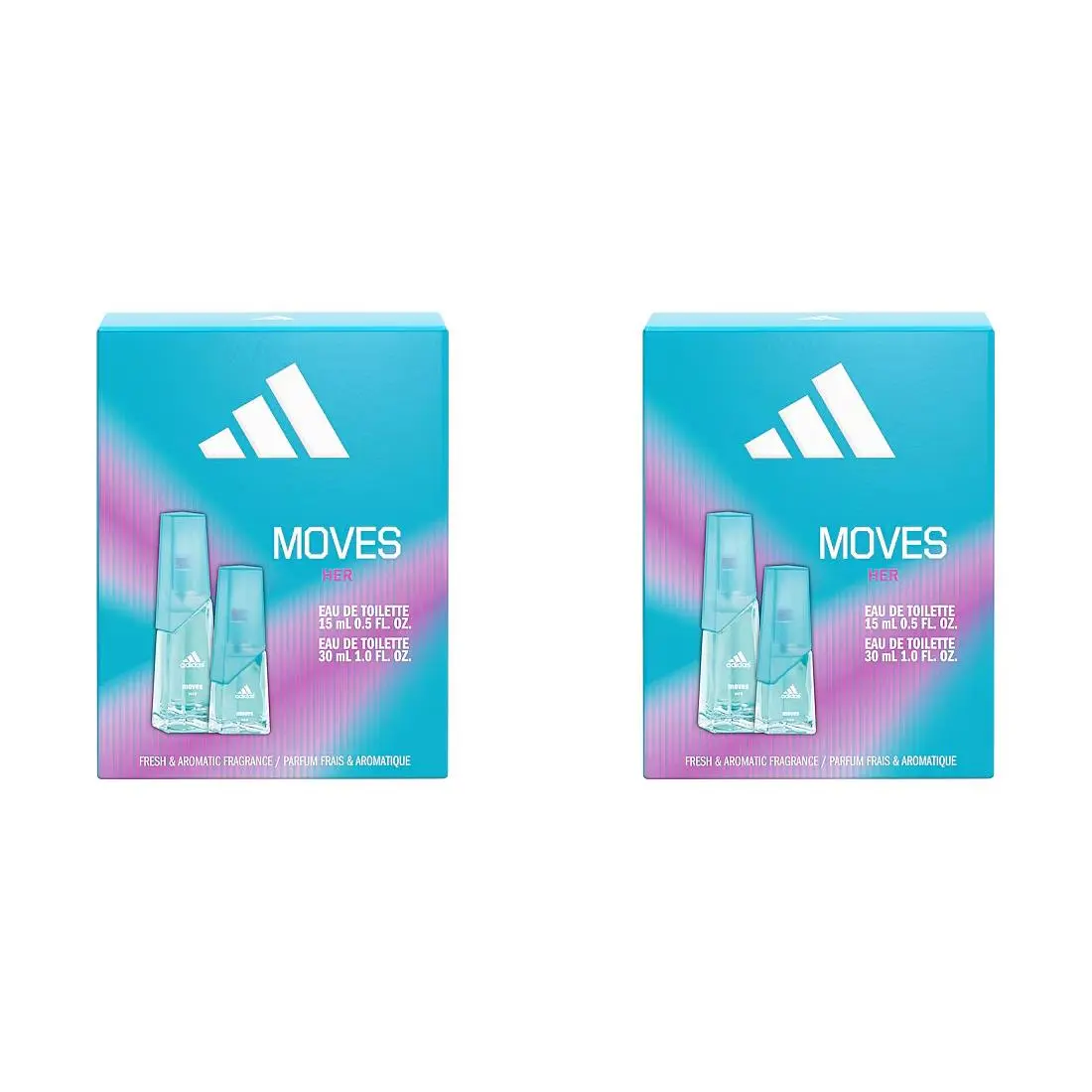 Adidas Moves For Her 2 PC Gift Set 1 oz + 0.5 oz Edt Spray 2 Pack