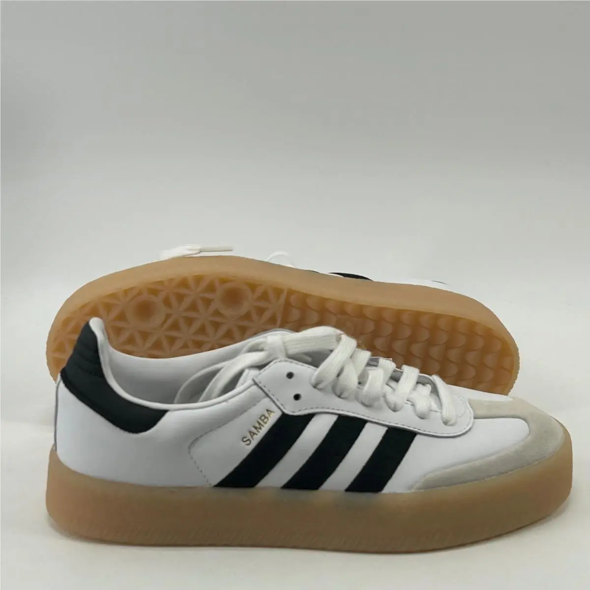 Adidas Sambae Platform Sneakers Women 8.5 White Black Gum IG5744