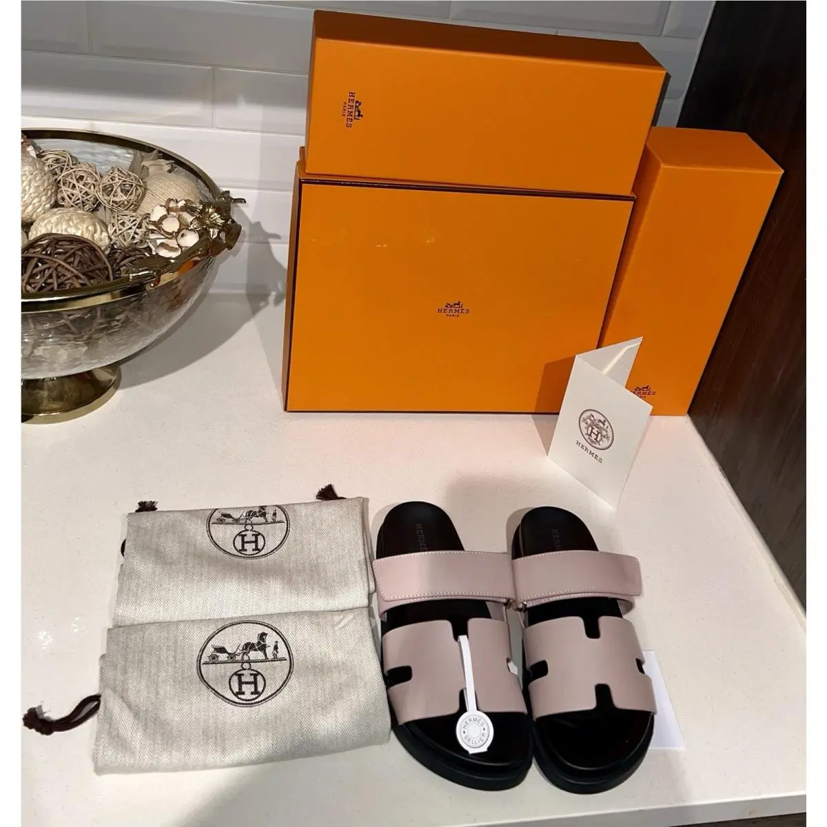 Hermès Pink Women`s Chypre Sandals w Box Dust Bags Size 37 EU 6 US